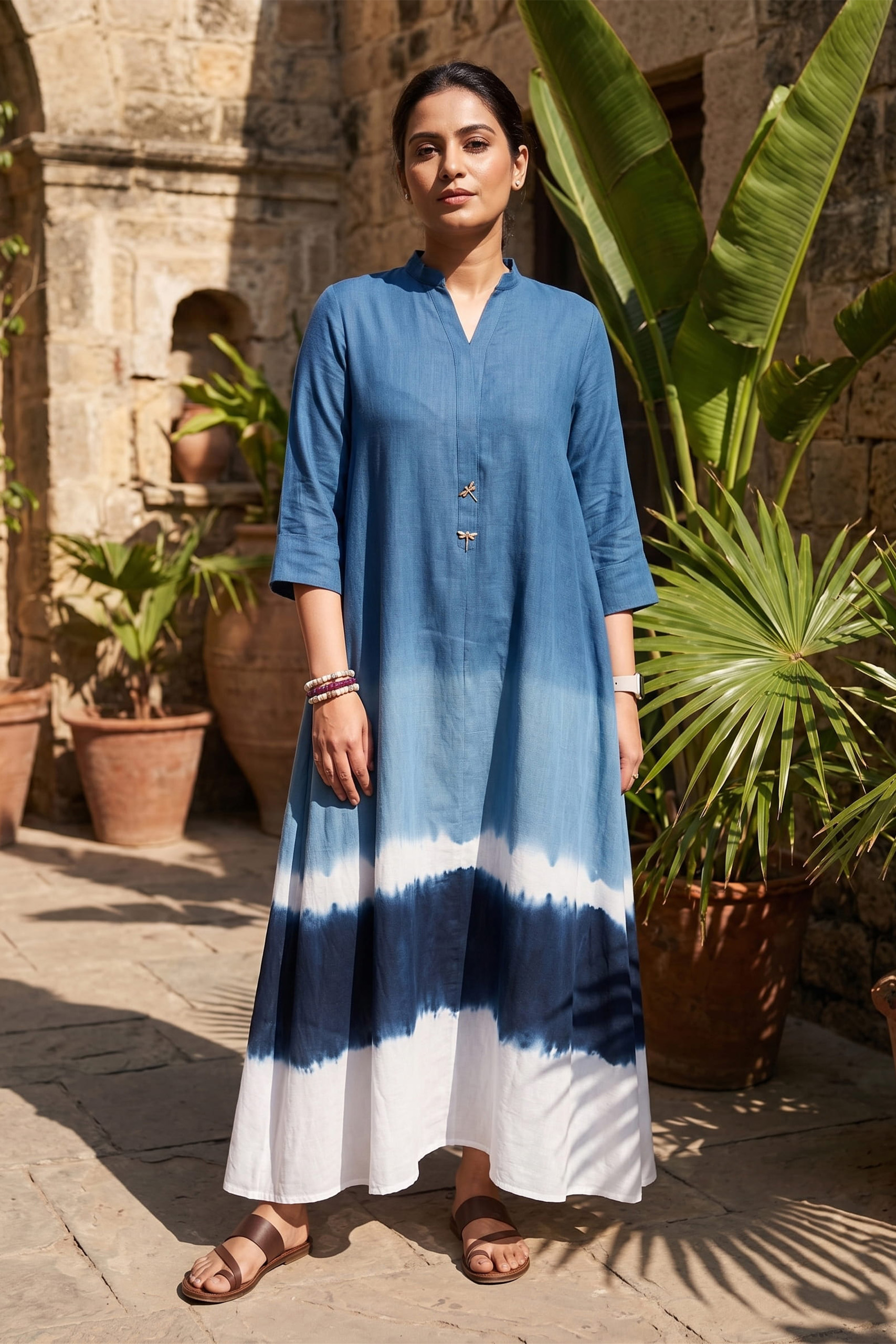 Ocean Dip Linen Dress