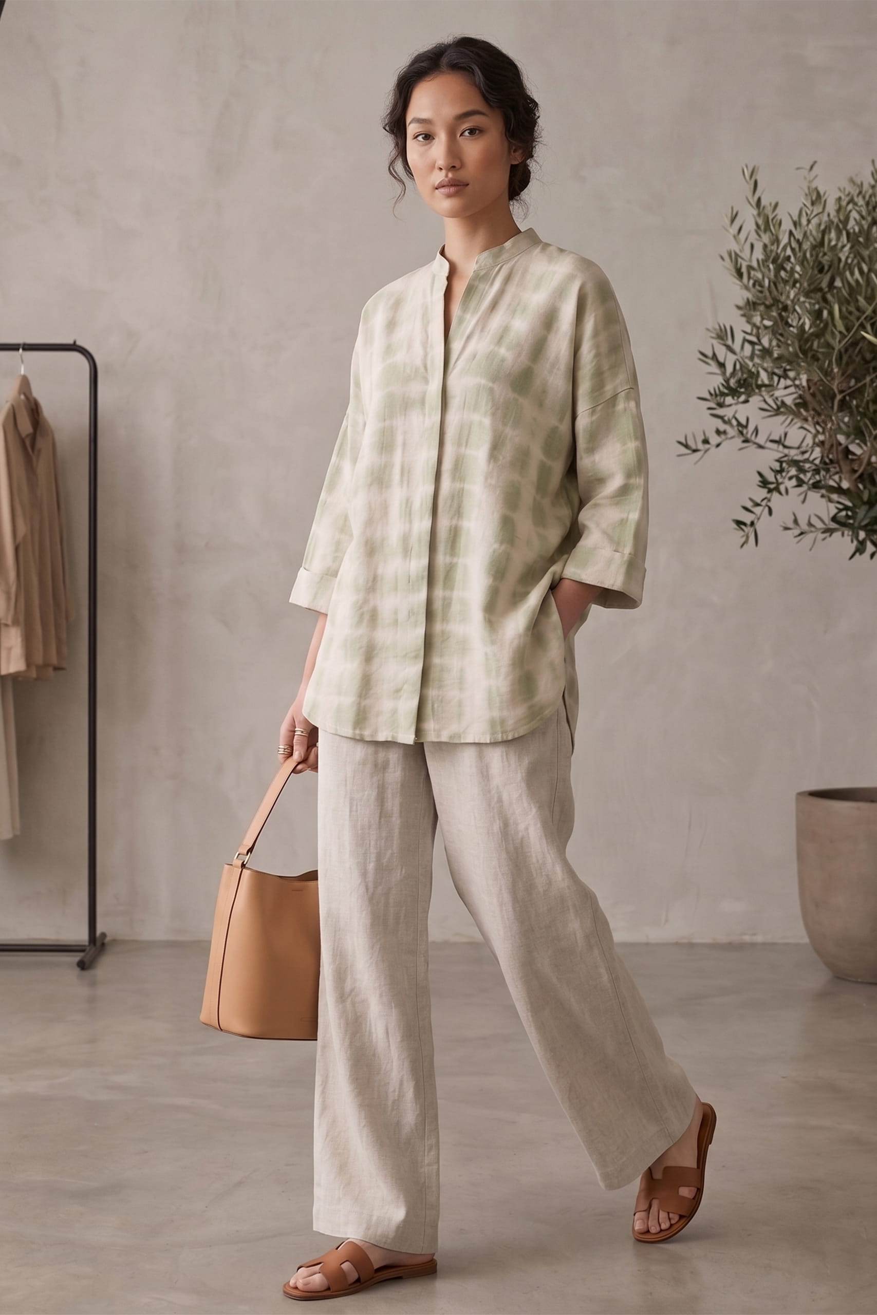 Sage Breeze Linen Top