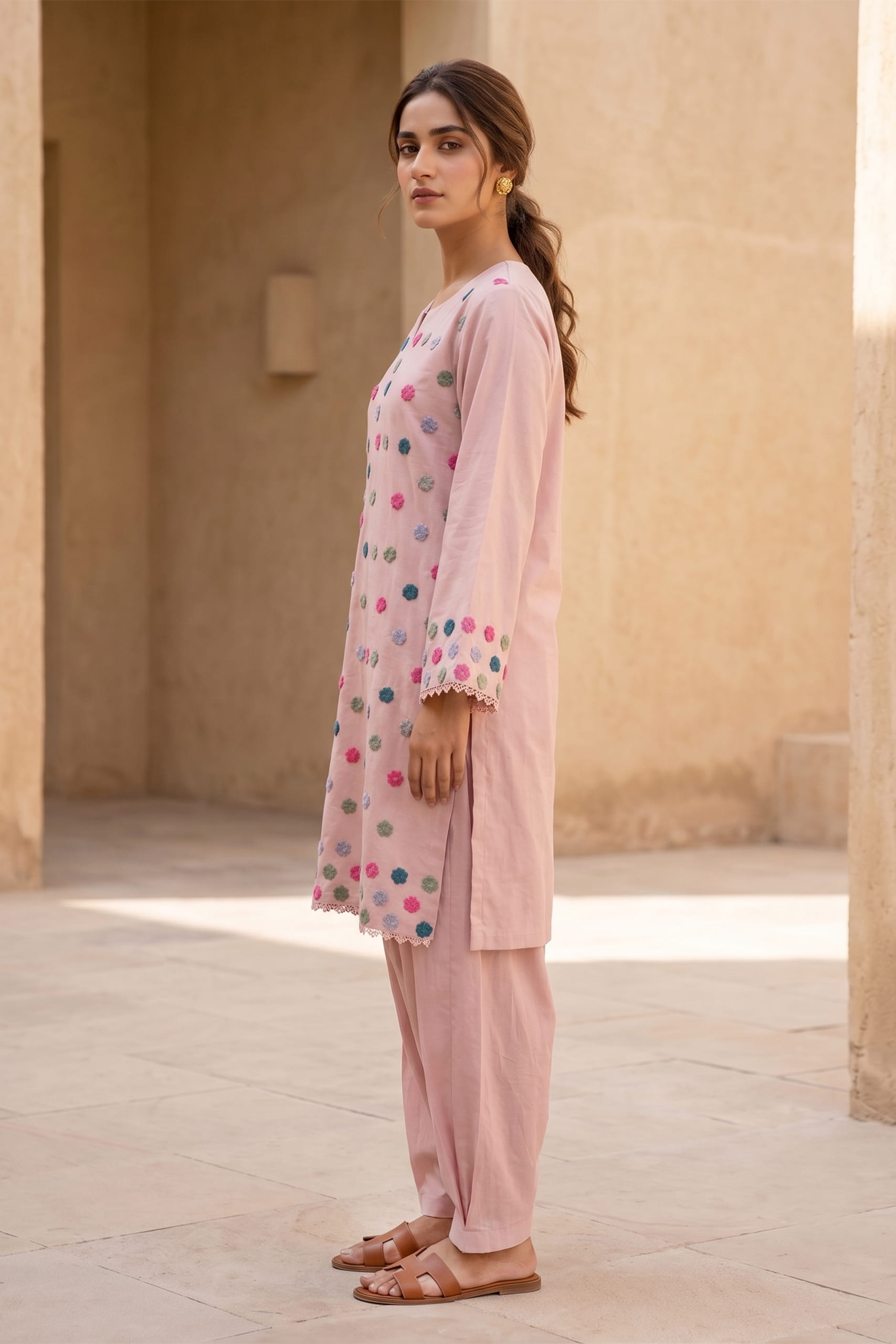 Blush Bloom Hand-Embroidered Set - Image 3