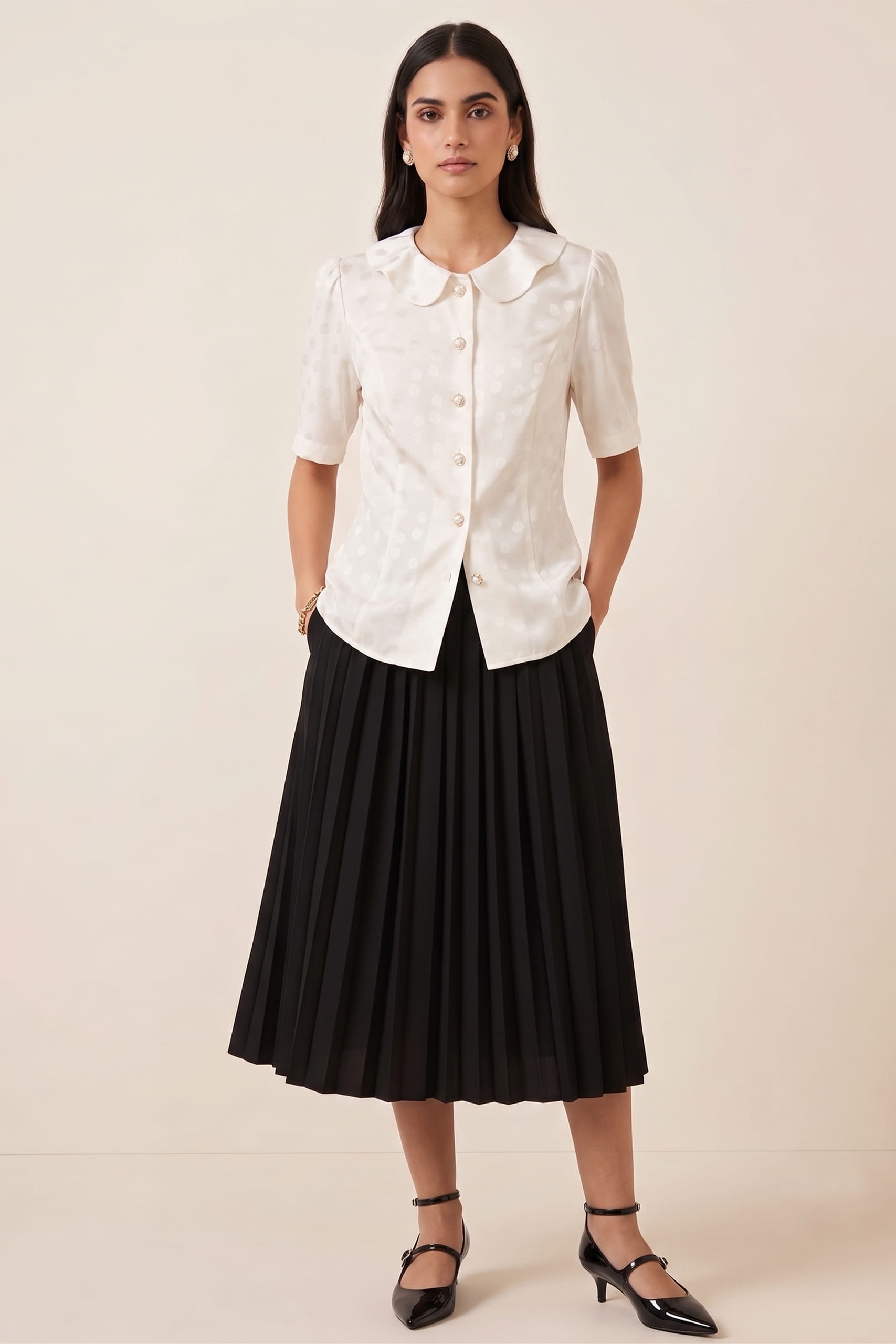 Pearl Dot Silky Top