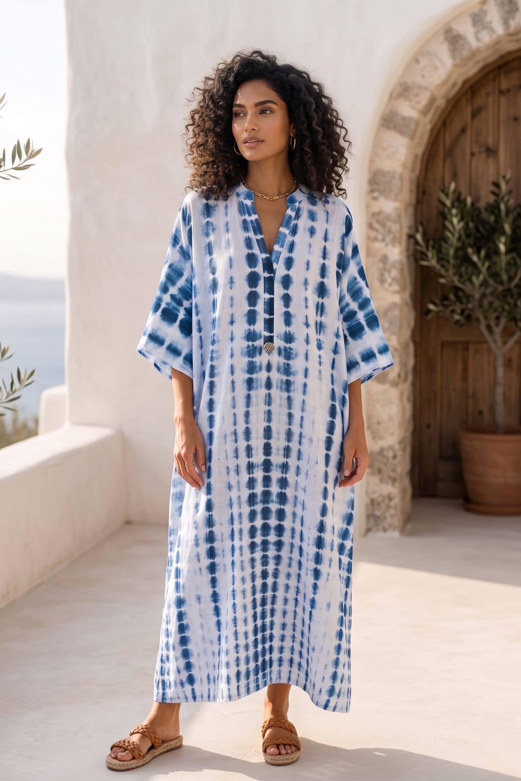 Indigo Tide Hand-Dyed Resort Dress