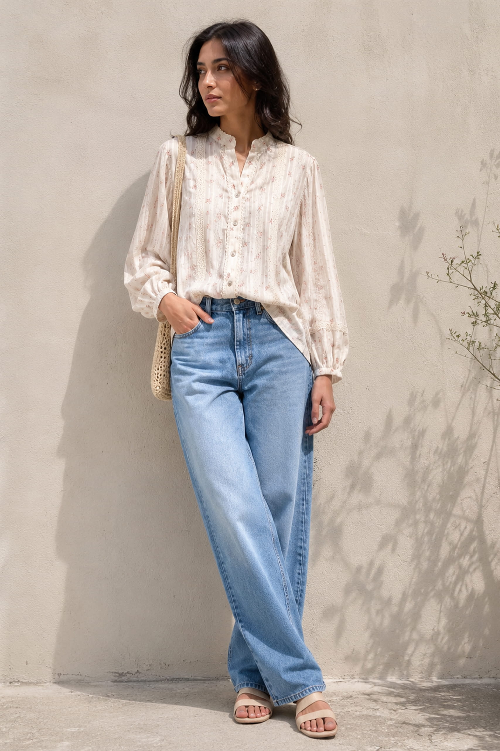 Vintage Rose Lace Blouse