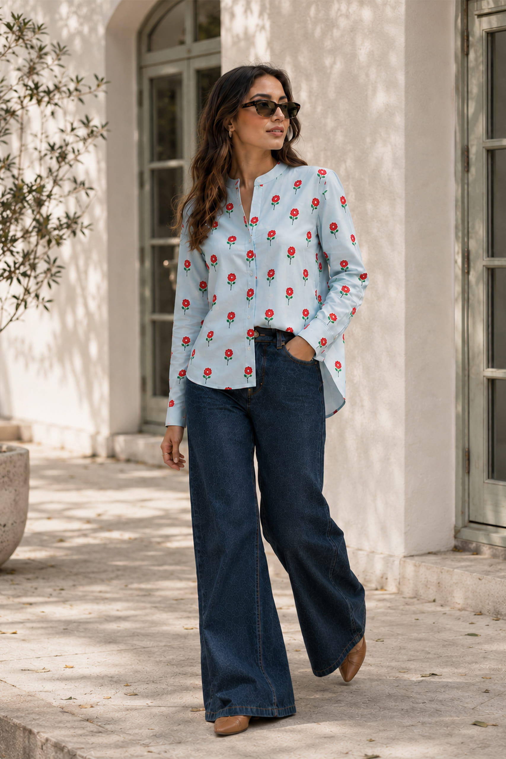 Roselle Printed Lawn Top