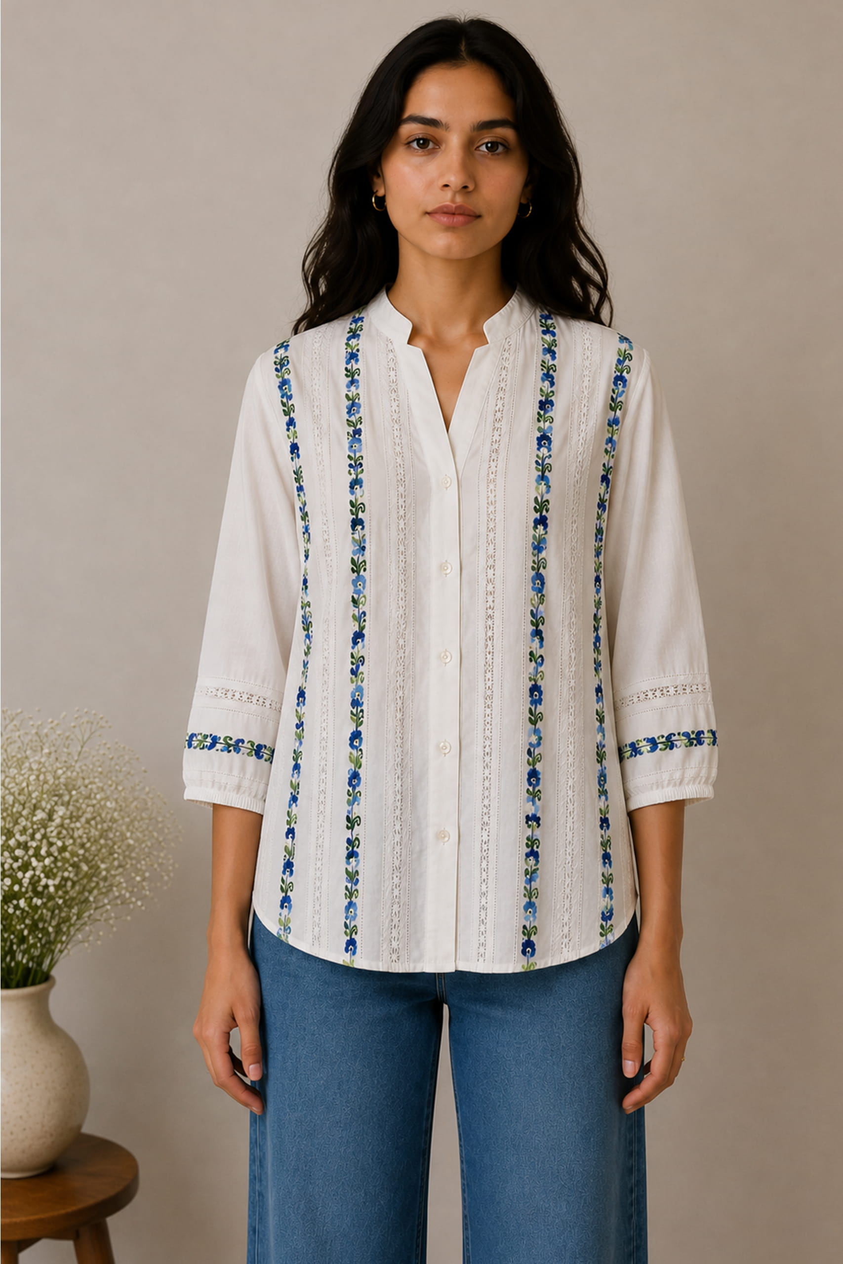 Bluebell Hand Embroidered Top - Image 3