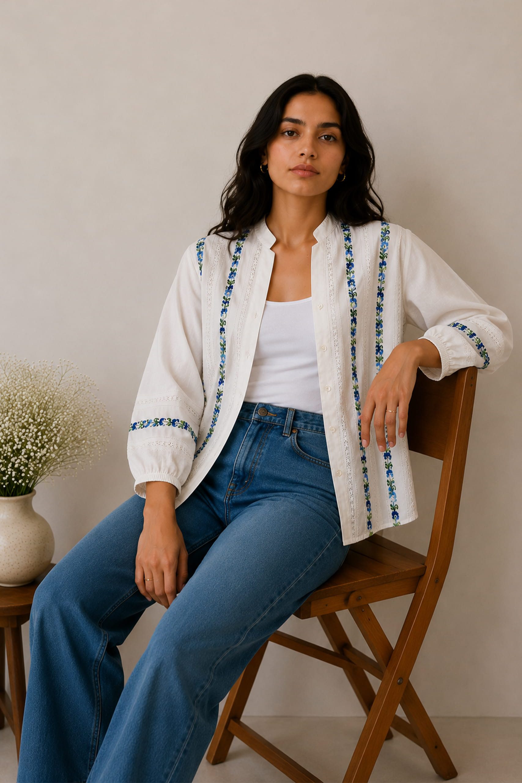 Bluebell Hand Embroidered Top - Image 2