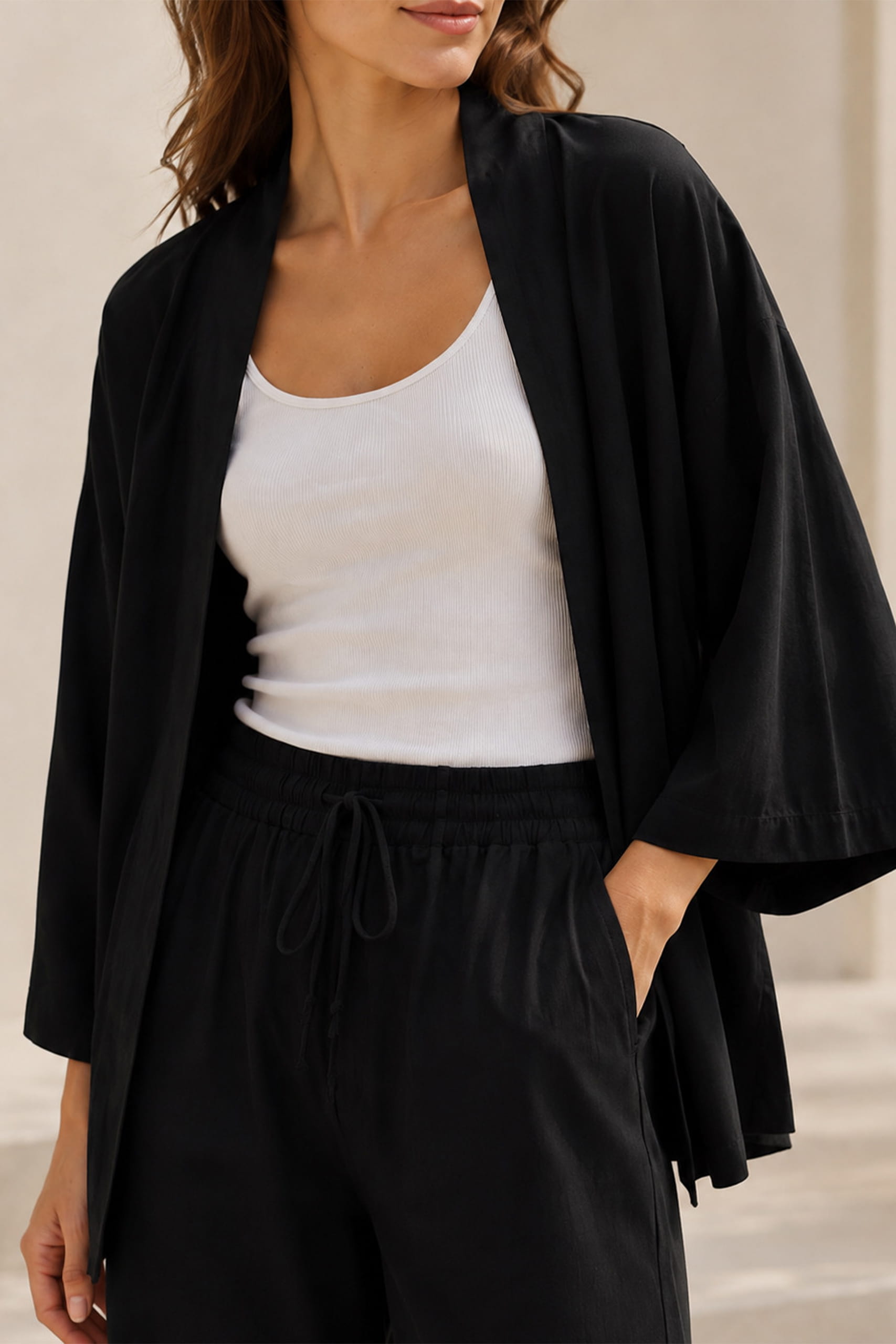 Black Relaxed Kimono - Image 2