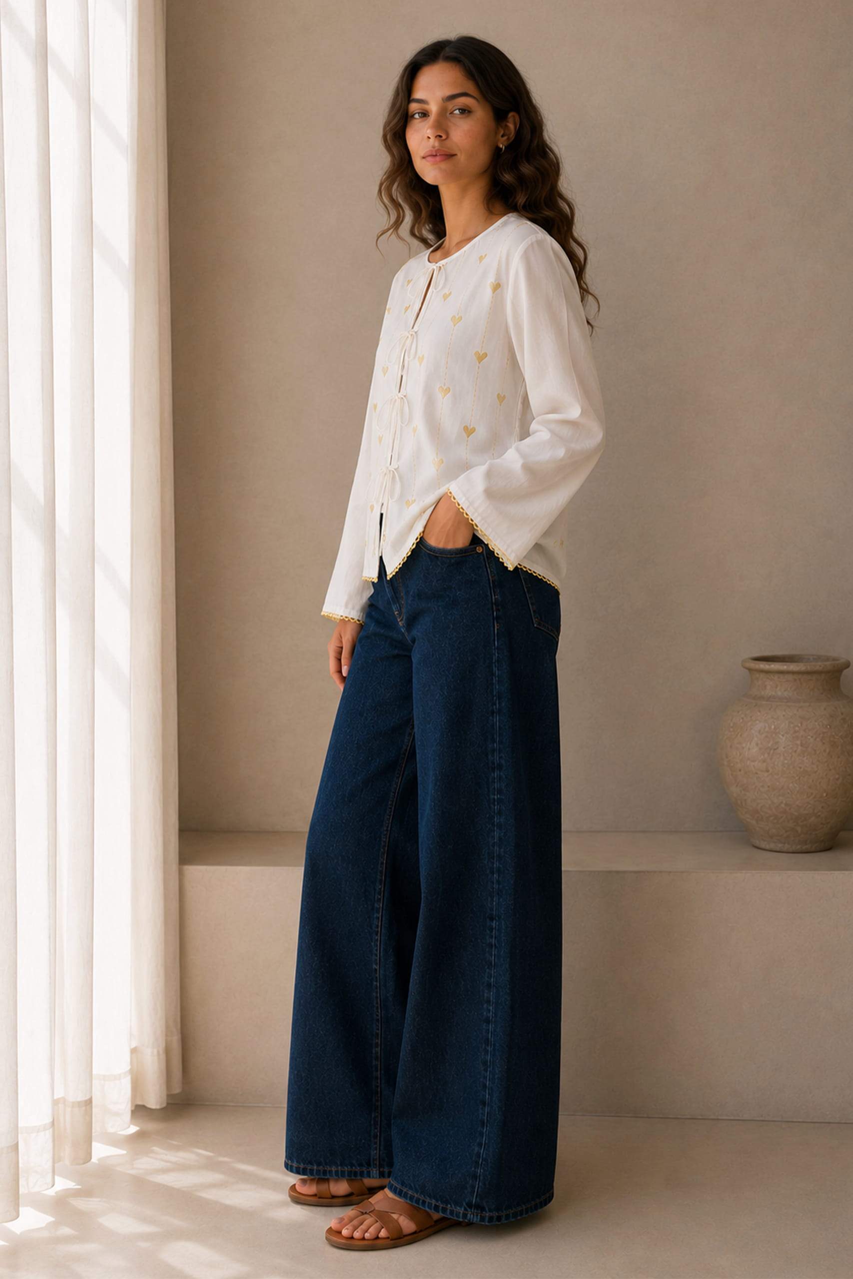 Amoura Heart-Tie Georgette Top - Image 3