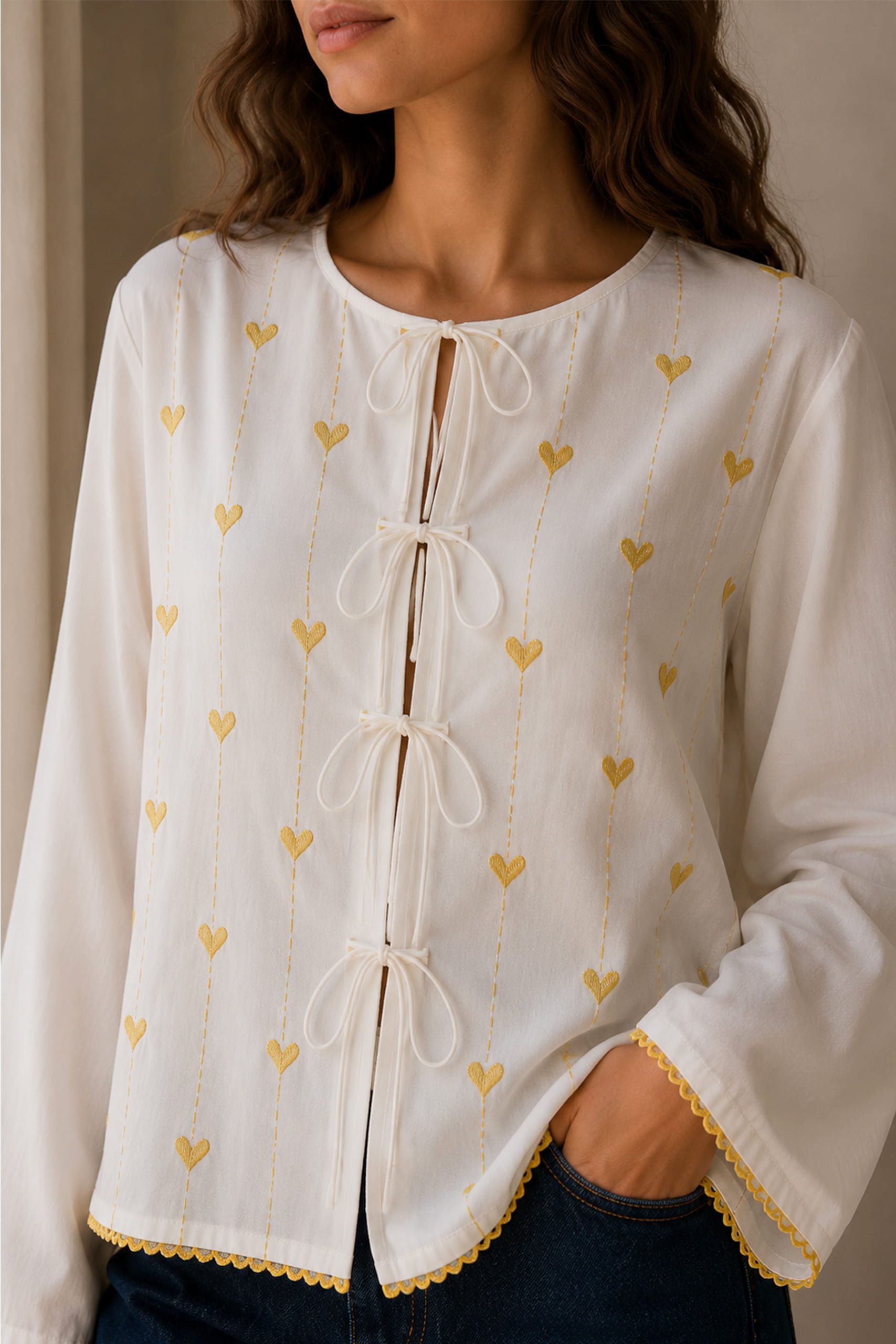 Amoura Heart-Tie Georgette Top - Image 2