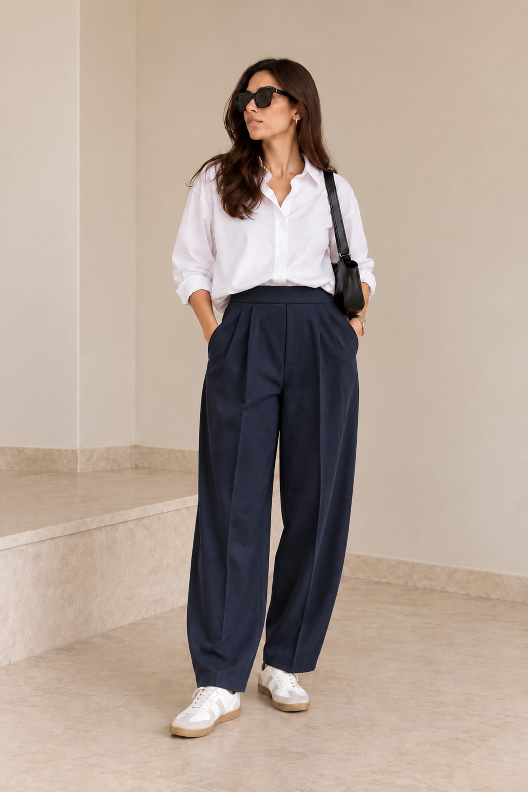 Navy Balloon Trousers