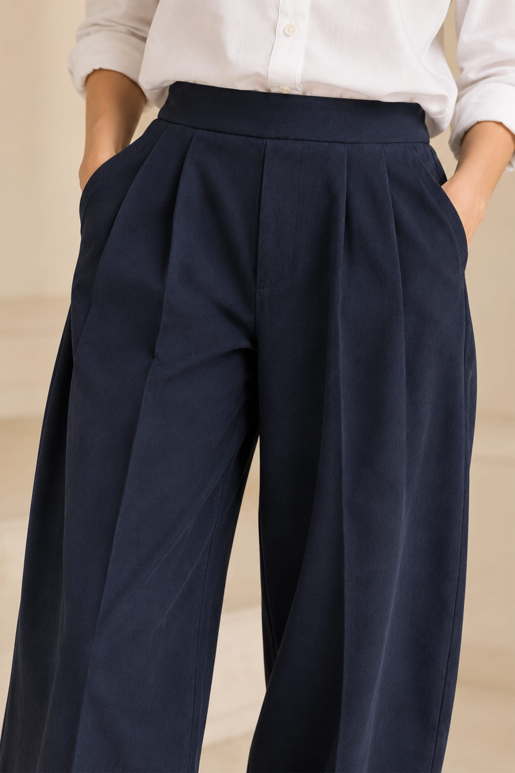 Navy Balloon Trousers - Image 2