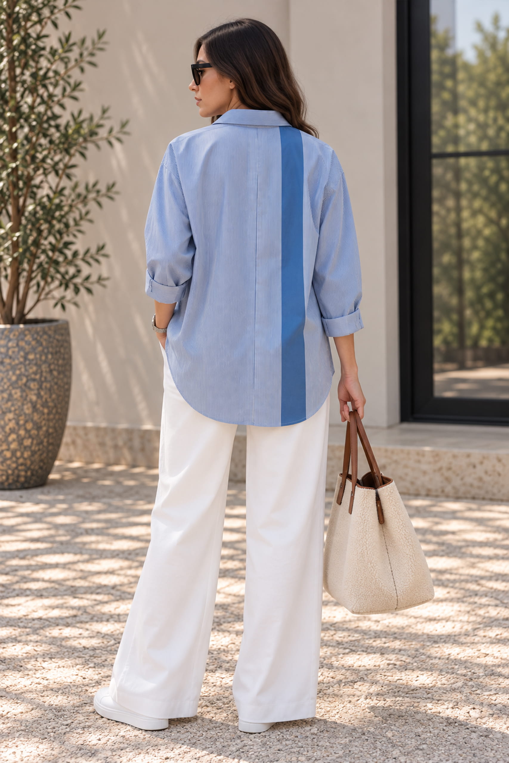 Blue Line Oversized Shirt - Image 4