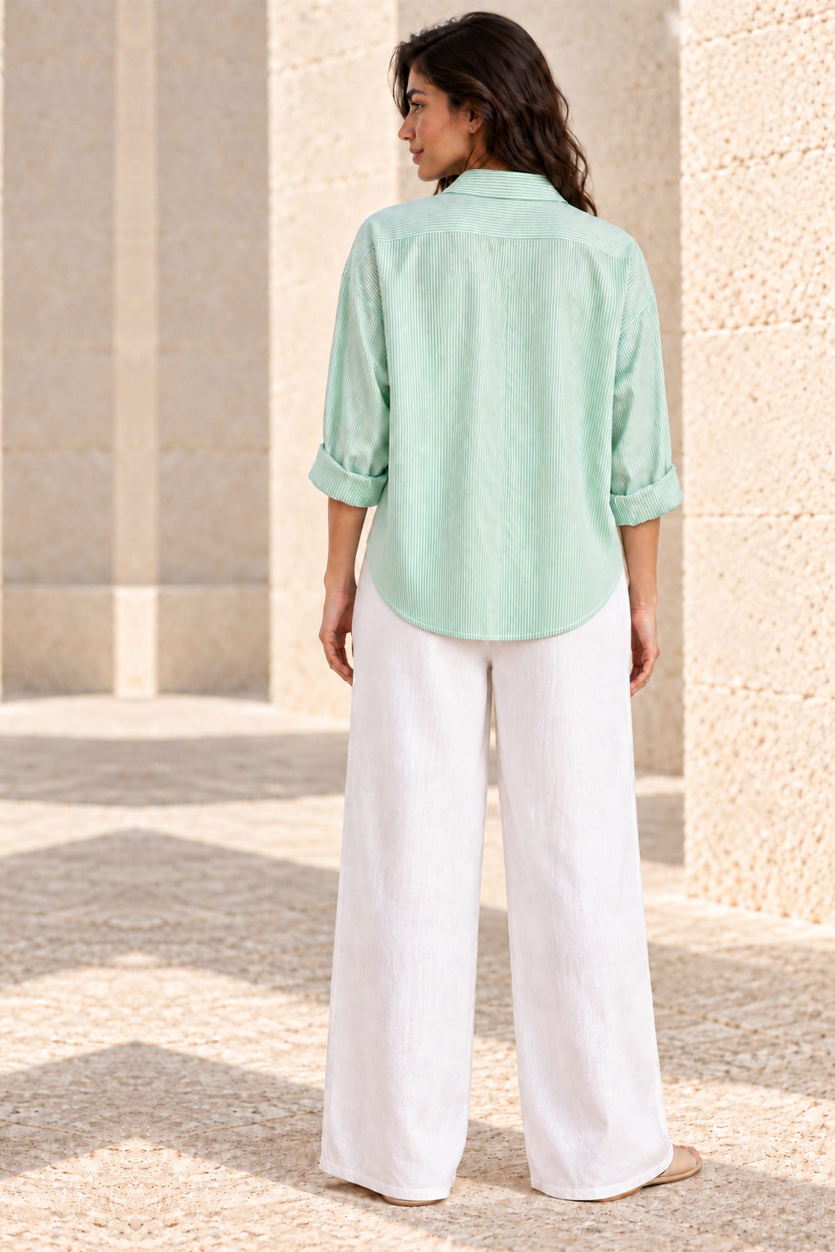 Mint Ease Pinstripe Shirt - Image 4