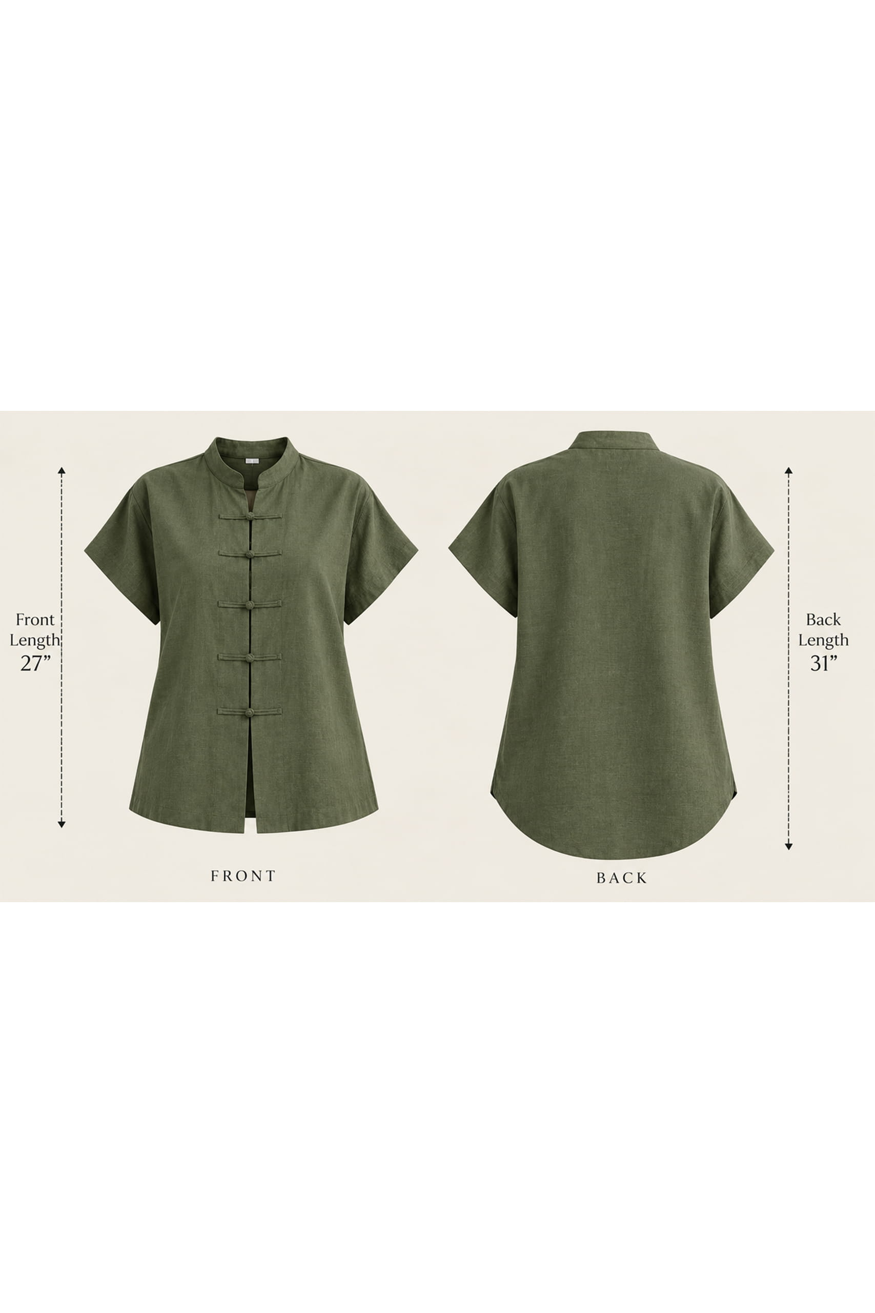 Olive Mandarin Tunic Set - Image 5