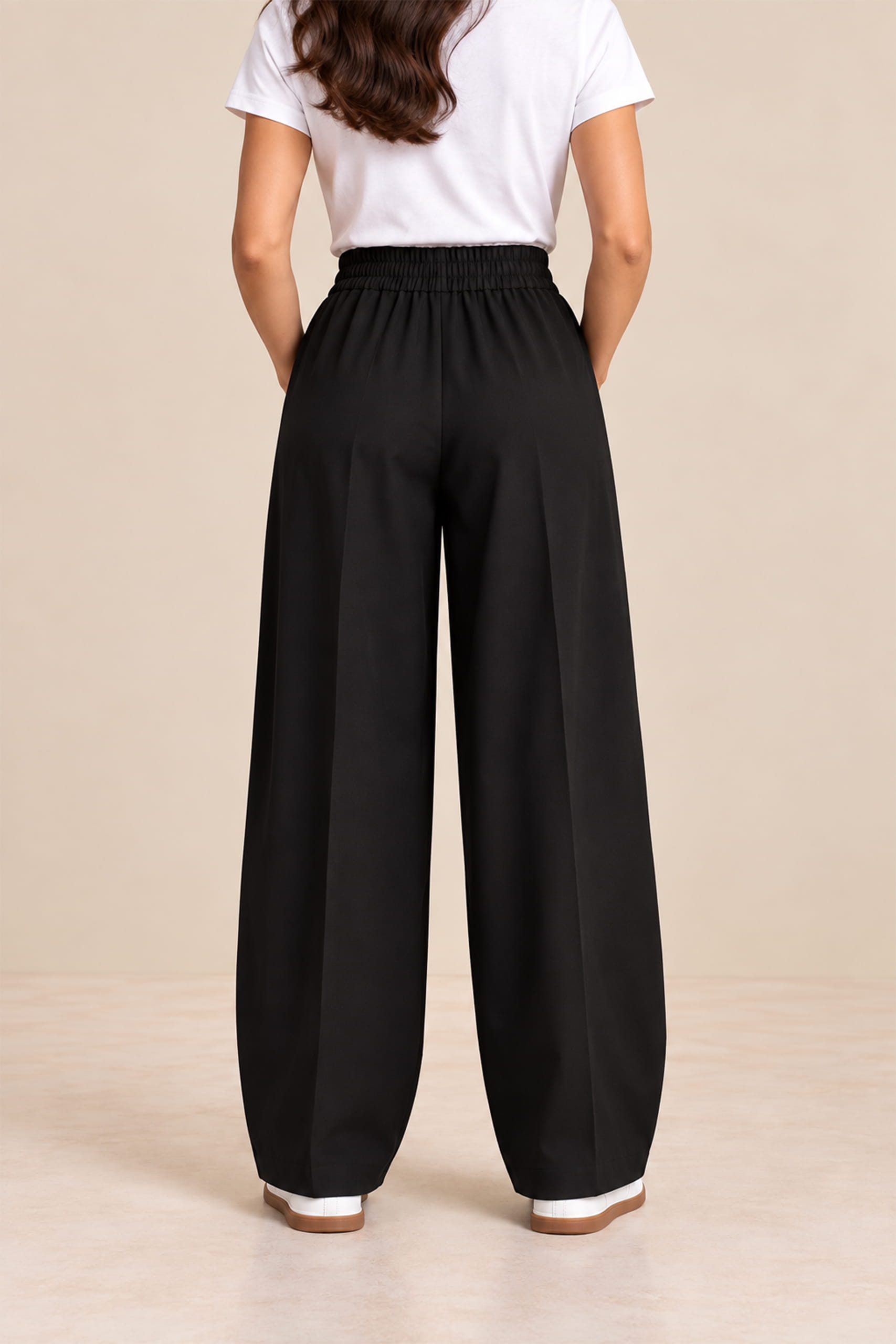 Noir Pleated Tapered Trousers - Image 2