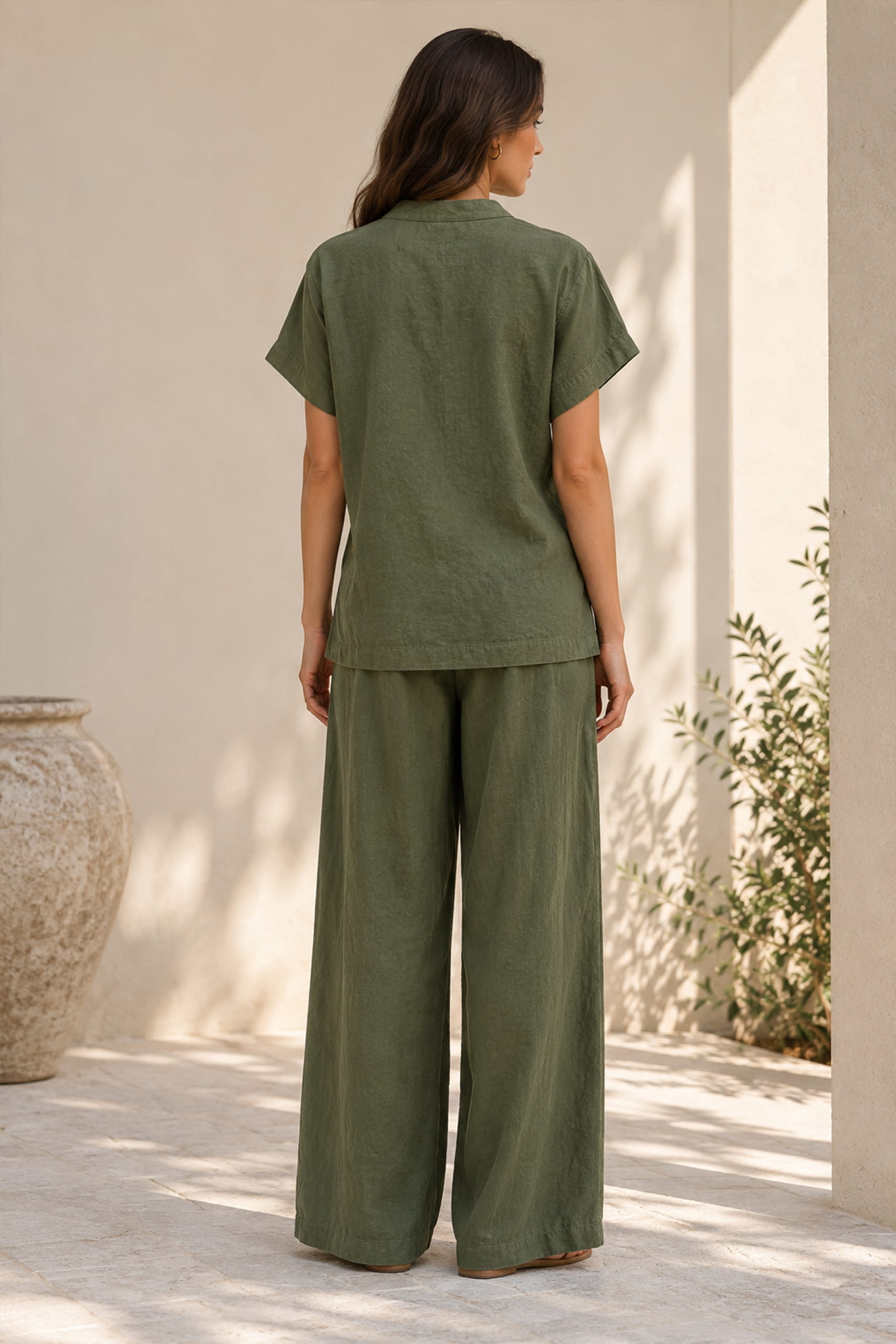 Olive Mandarin Tunic Set - Image 4