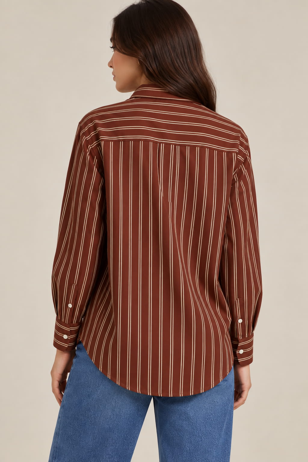 Chestnut Pinstripe Button-Down Shirt - Image 3