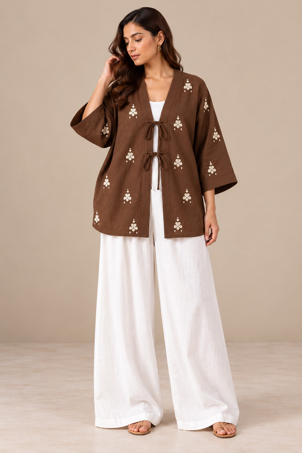 Mocha Blossom Kimono