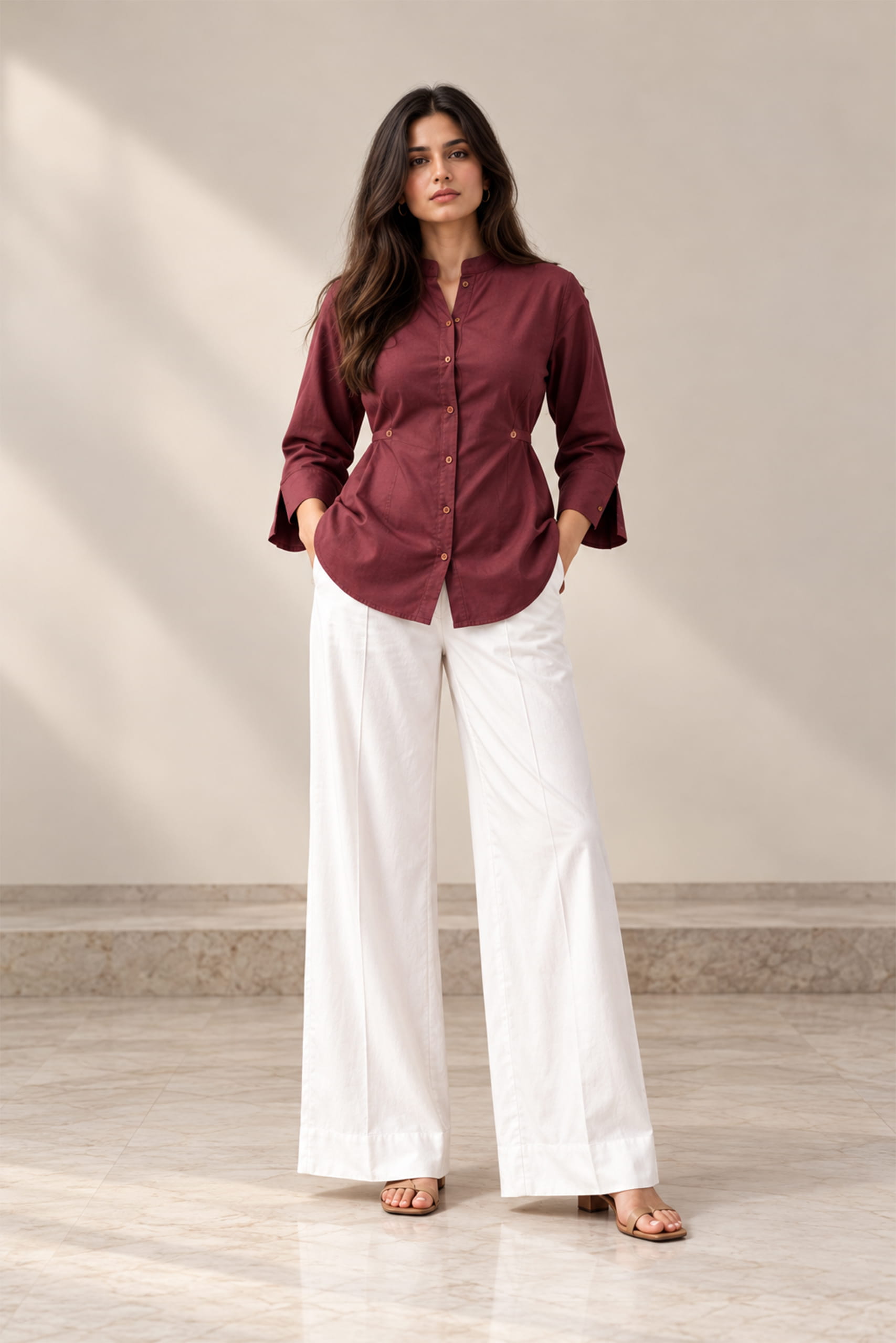 Burgundy Ease-Fit Shirt - Image 2