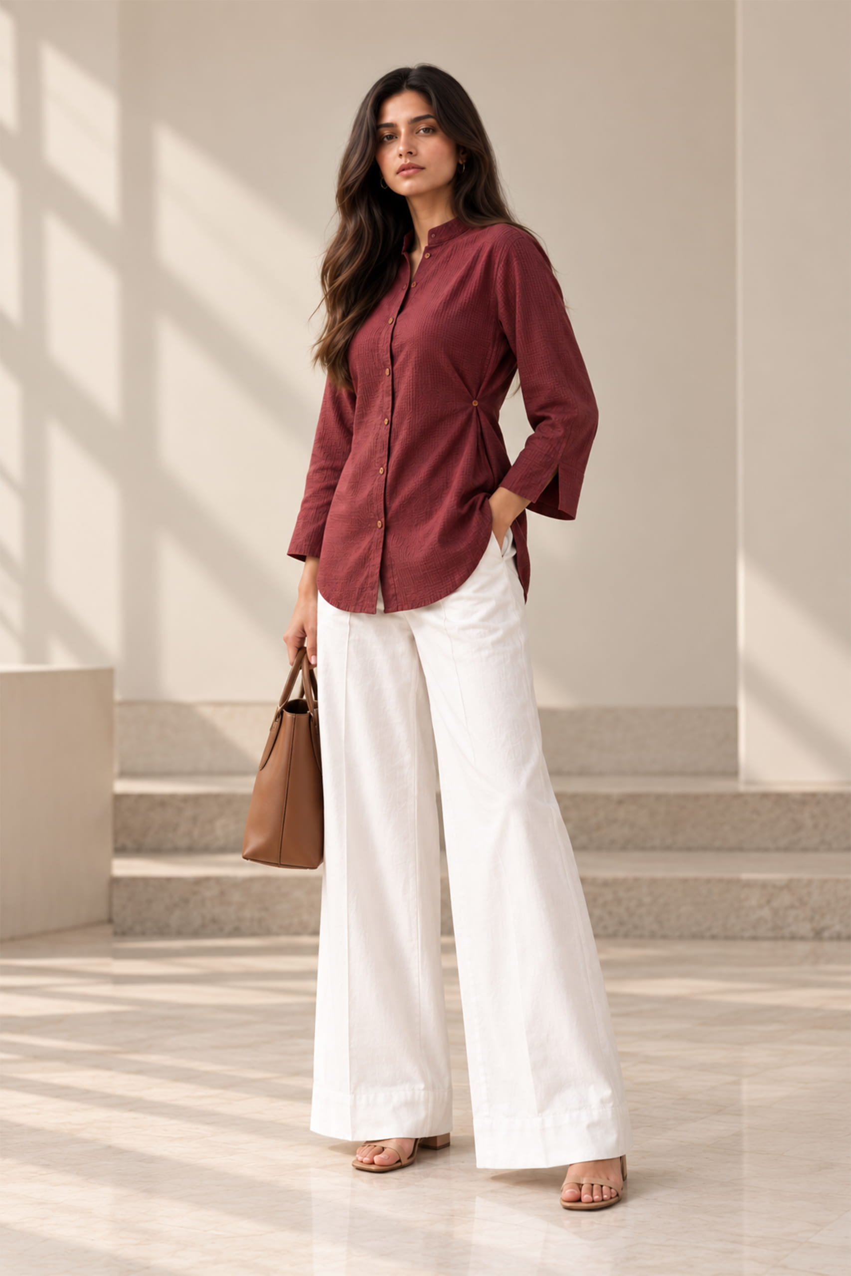 Burgundy Ease-Fit Shirt - Image 3